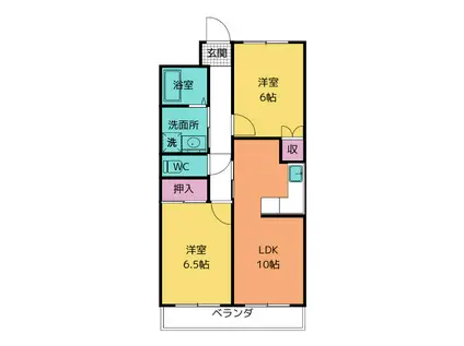 グランシャリオ(2LDK/2階)の間取り写真
