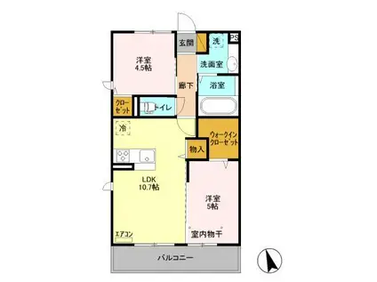 アリエッタ(2LDK/3階)の間取り写真