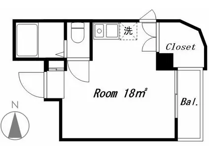 リベルテ新中野(ワンルーム/5階)の間取り写真