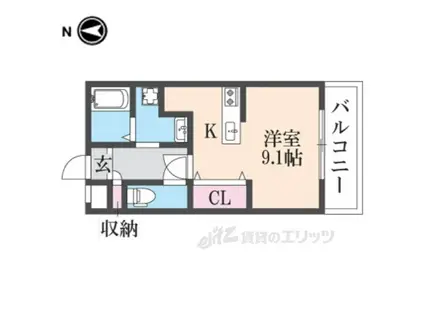 シャンテー中宮3(ワンルーム/3階)の間取り写真