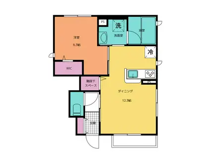 CASA VERDE E(1LDK/1階)の間取り写真