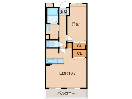 サンズパークIII(1LDK/1階)の間取り写真