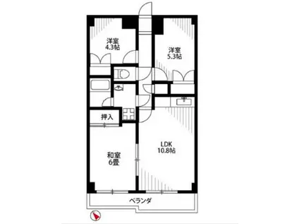 エスポワール(3LDK/4階)の間取り写真