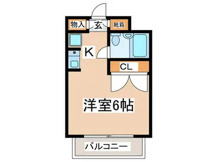 リヴィエール鶴牧(1K/3階)の間取り写真