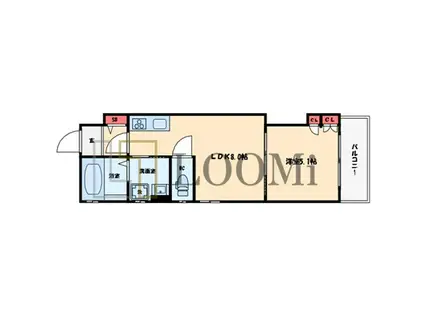 クリエオーレ天下茶屋東(1LDK/2階)の間取り写真