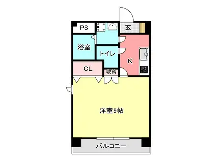 CALM FIELD(1K/2階)の間取り写真