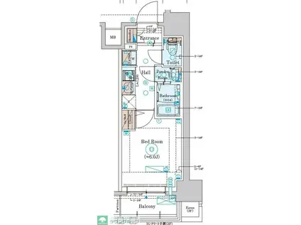 GENOVIA綾瀬II(1K/6階)の間取り写真