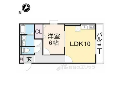 グラシューズコート(1LDK/2階)の間取り写真