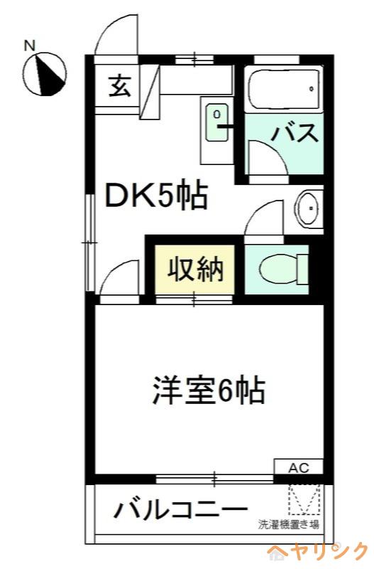 グランドマンション(1DK/1階)の間取り写真