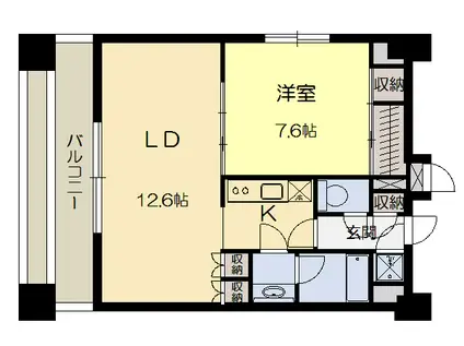 レジディア江坂(1LDK/11階)の間取り写真