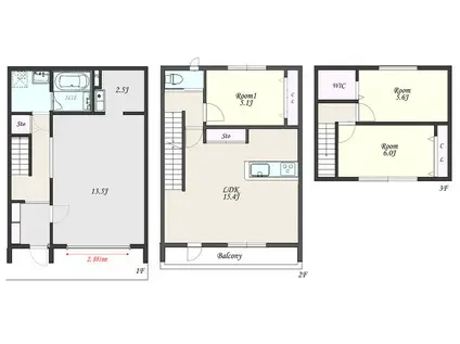 グレイス パル(3LDK/1階)の間取り写真