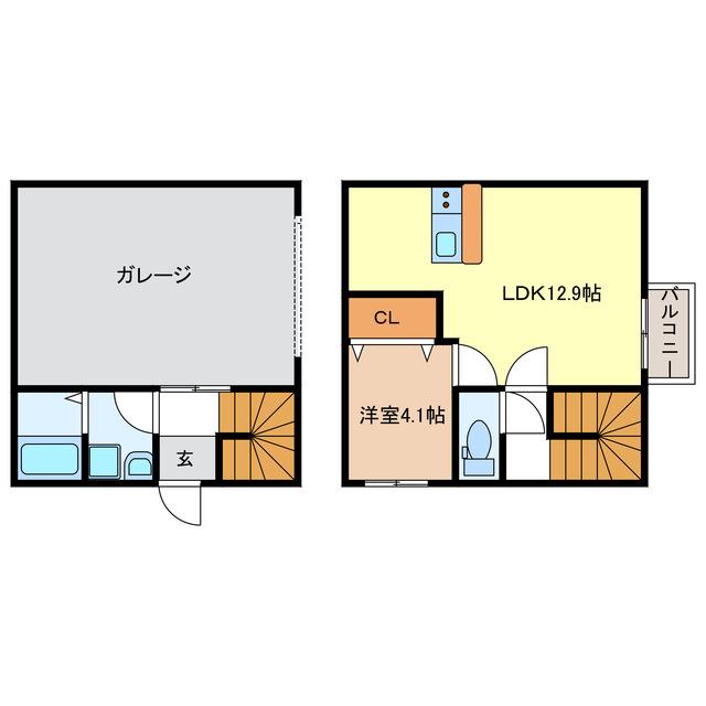 270ガレージ(1LDK/1階)の間取り写真