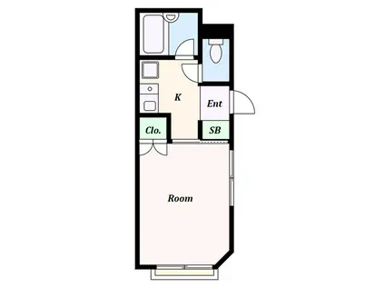 パークコート(1K/1階)の間取り写真