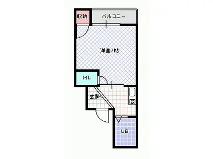 フリーディオ春日町(1K/4階)の間取り写真