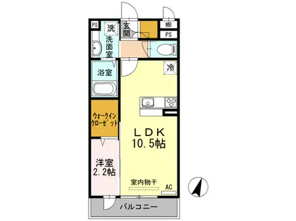 サニーヒル(1LDK/3階)の間取り写真