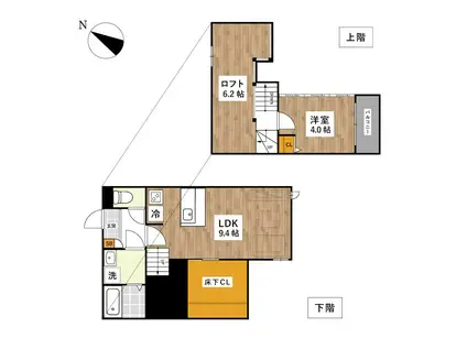 ADC菊池市役所通ベルヴィルIV(1LDK/1階)の間取り写真