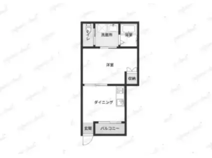 長瀬デザイナーズハウス(1DK/1階)の間取り写真