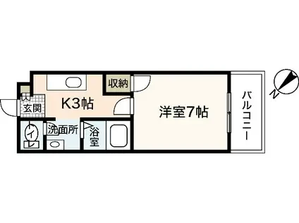 カーサ大塚(1K/3階)の間取り写真