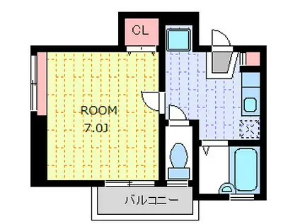 メゾンブラン(1K/2階)の間取り写真