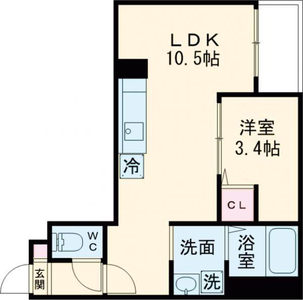JACK KAMISHIGEHARAII(1LDK/3階)の間取り写真