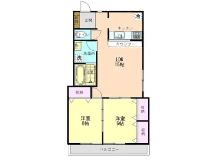 ベルーガ明和(2LDK/3階)の間取り写真