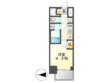 メイクスWアート浅間町(1K/11階)の間取り写真