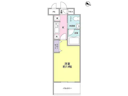 STYLE BE(1K/1階)の間取り写真