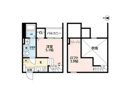 PRIMROSE(1SK/1階)の間取り写真