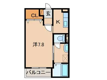 ビリーブ(1K/2階)の間取り写真