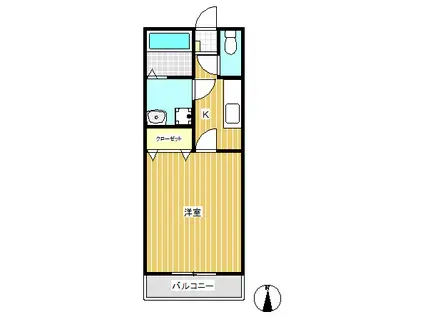 コーポTAMA(1K/1階)の間取り写真