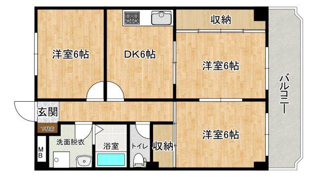 アーバンステージ(3DK/2階)の間取り写真