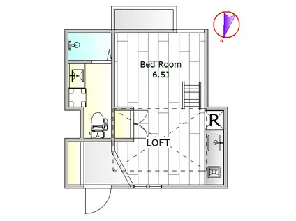テラスハウス・深沢7丁目(ワンルーム/2階)の間取り写真