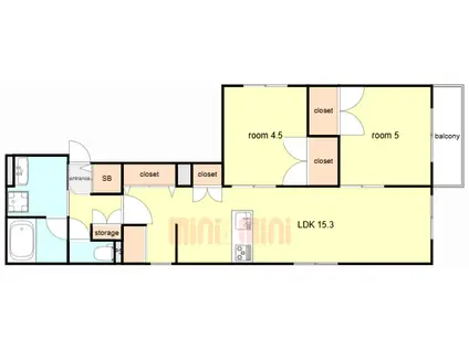 HEBEL MAISON 学文殿(2LDK/1階)の間取り写真