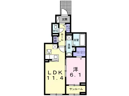 キャトルセゾン(1LDK/1階)の間取り写真