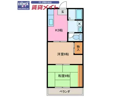 林ハイツ(2DK/2階)の間取り写真