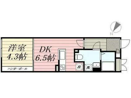 PASEO芦花公園 パセオ芦花公園(1DK/3階)の間取り写真
