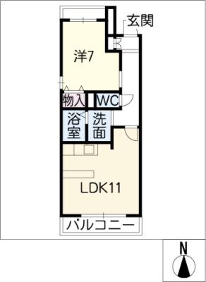 LOVE(1LDK/1階)の間取り写真