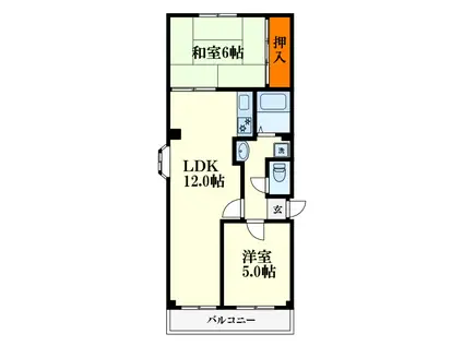 カルム・カシオーレ(2LDK/4階)の間取り写真