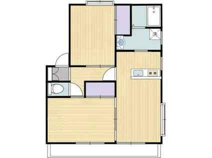 メゾンプレーリーB(2LDK/1階)の間取り写真