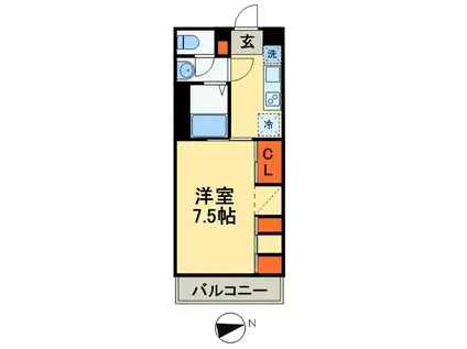 リブリ・桂(1K/2階)の間取り写真