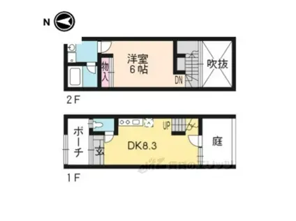 ARICA(1DK/1階)の間取り写真