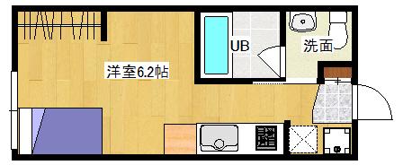 リヴィエール戸坂II(ワンルーム/3階)の間取り写真