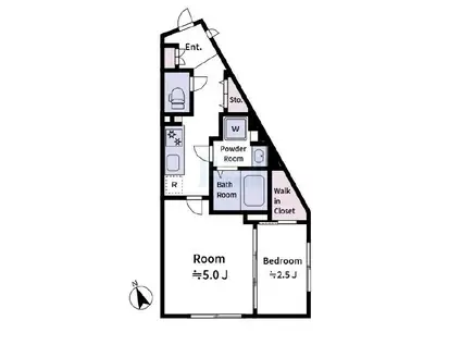 ラヴィエール新板橋(2K/2階)の間取り写真