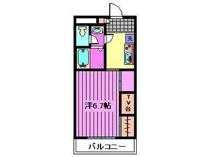 リブリ・ローヌ(1K/2階)の間取り写真