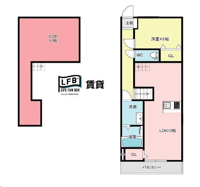 LFB APARTMENT寿町(1LDK/2階)の間取り写真