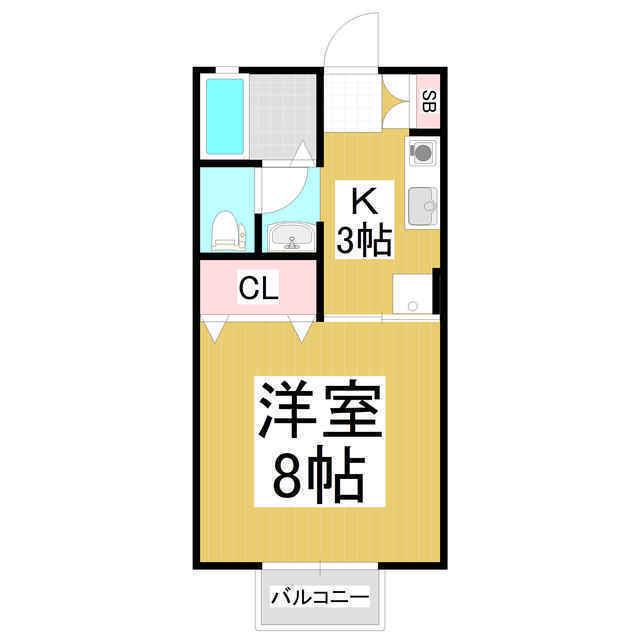 セジュールイワモトA(1K/2階)の間取り写真