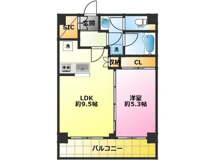COURT BLANCHEコートブランシェ(1LDK/4階)の間取り写真