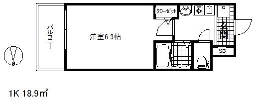 エステムコート新神戸エリタージュ(1K/9階)の間取り写真