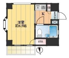 K2高島平(1K/3階)の間取り写真