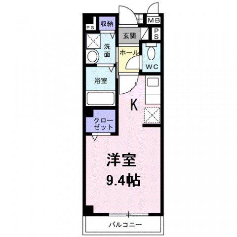 鈴蘭ハイツ(ワンルーム/1階)の間取り写真